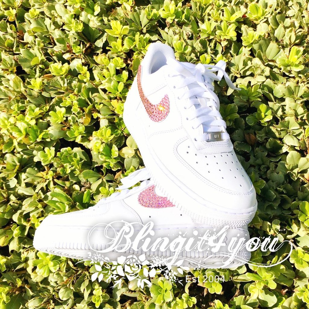 4 Swarovski crystals swooshes for Nike AF1 shoes - Picture 4 of 8